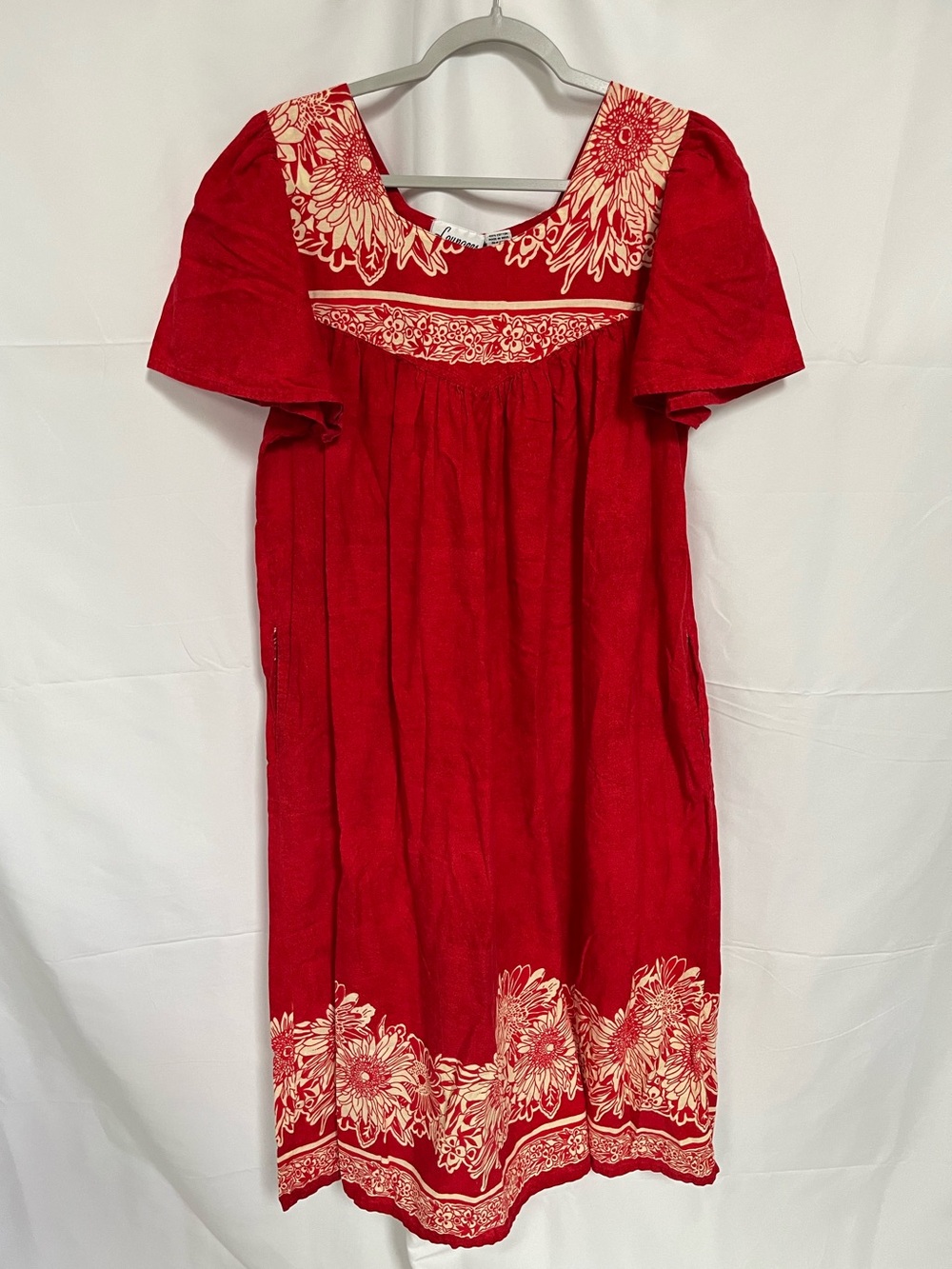 Vintage 90’s Loungees Red Floral Housedress
